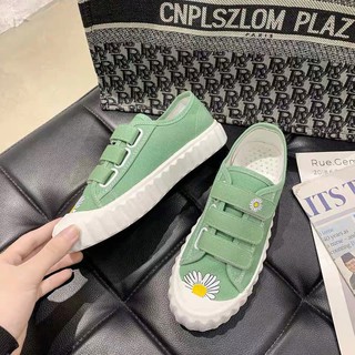 Giày bata nữ quai dán hoa cúc - Siêu cute