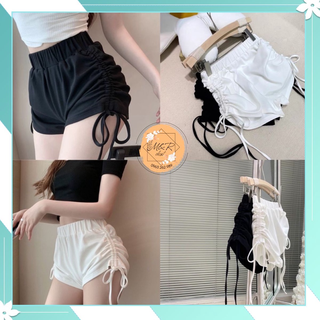 🎀Quần đùi rút dây Quần tập Gym, yoga, aerobic, thể thao. chất thun lạnh co dãn tốt