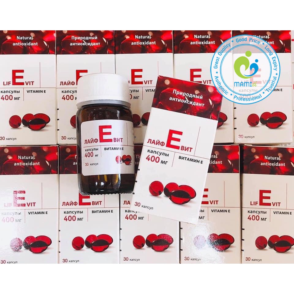 Vitamin E đỏ 400mg  chống lão hóa, ổn định nội tiết cho phụ nữ từ 12 tuổi trở lên, Nga
