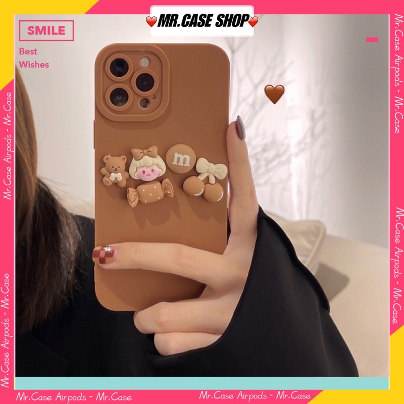 [ CÓ IP 13 ] Ốp lưng ip hình hoa anh đào/cô gái màu nâu sticker cho IPHONE 11/11pm/12/12pm/13/13promax- Mr.Case