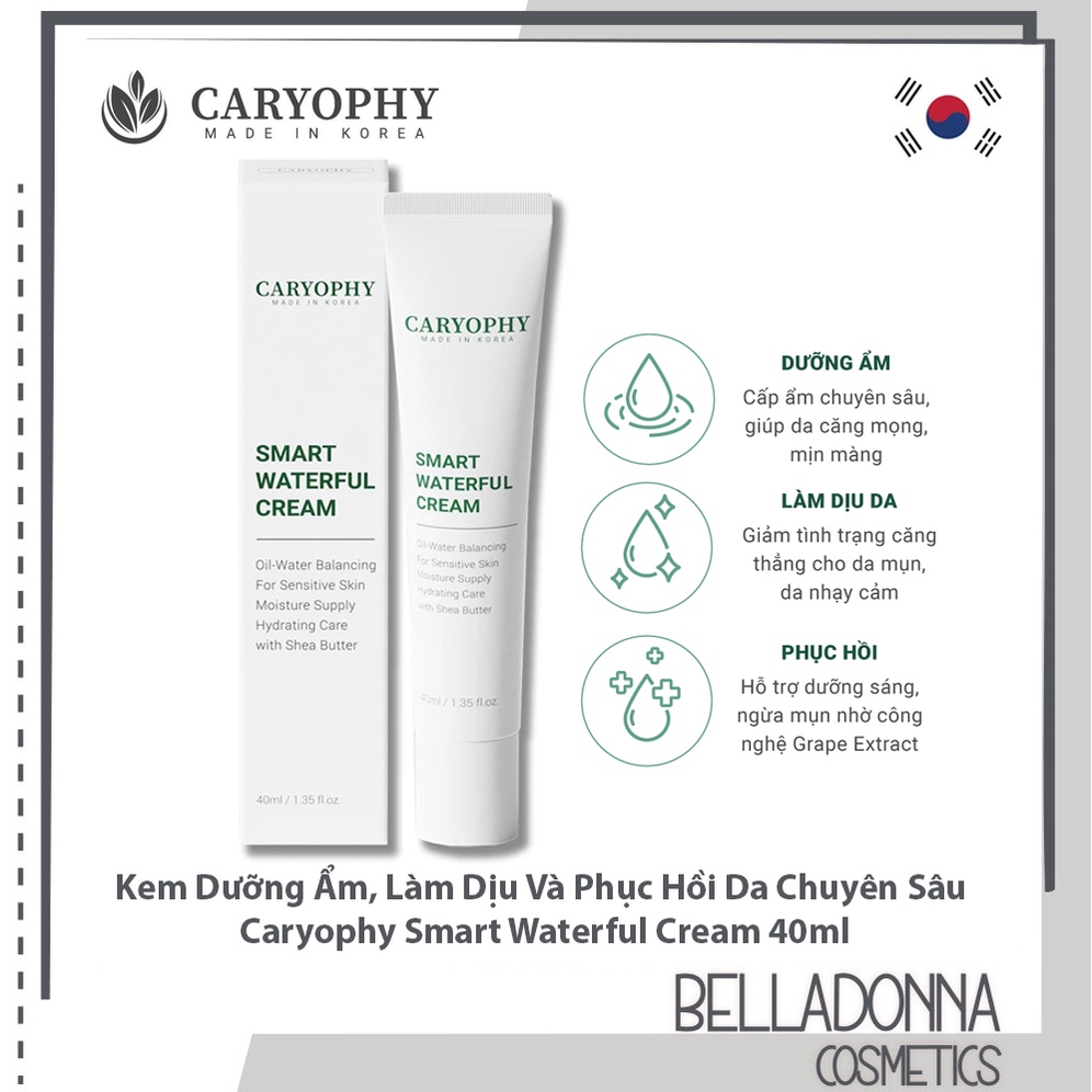 [HÀNG CHÍNH HÃNG] Kem Dưỡng Ẩm, Làm Dịu Và Phục Hồi Da Chuyên Sâu Caryophy Smart Waterful Cream 40ml