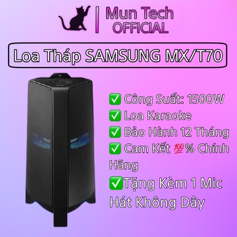 Loa Tháp Samsung MX-T70/XV 1500W Tặng kèm Mic Hát Không Dây Siêu Xin