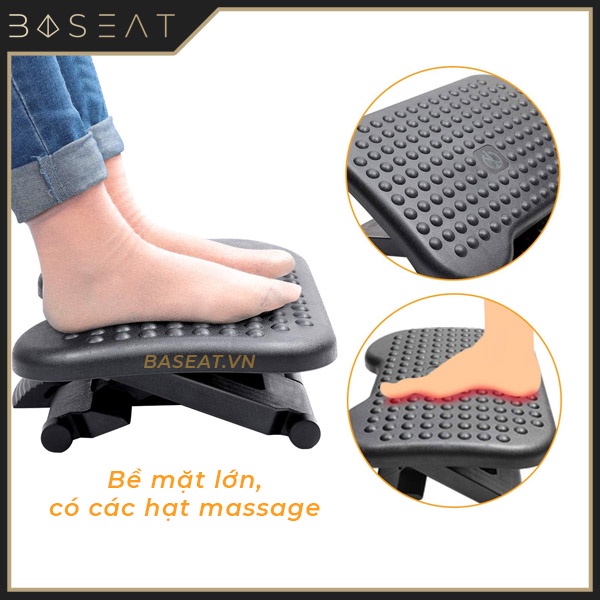 Ghế kê chân văn phòng, kệ gác đỡ nâng hạ massage tại bàn làm việc, học tập FOOTREST Công thái học