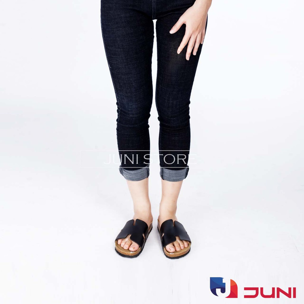 [DA PU-CHỐNG NƯỚC] PU04- Dép sandal chữ H Unisex da PU, đế trấu Bioline Birken - Xuất khẩu châu Âu - Juni Store