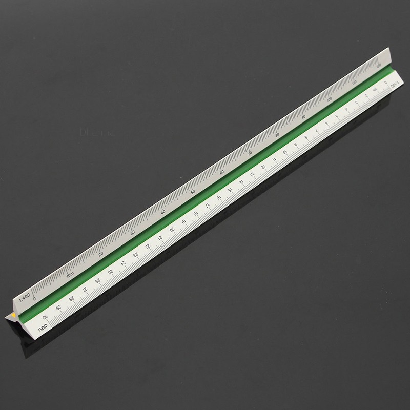 Thước Đo Hình Tam Giác Nhiều Màu Sắc 30cm 1:100~1:500 12.6''