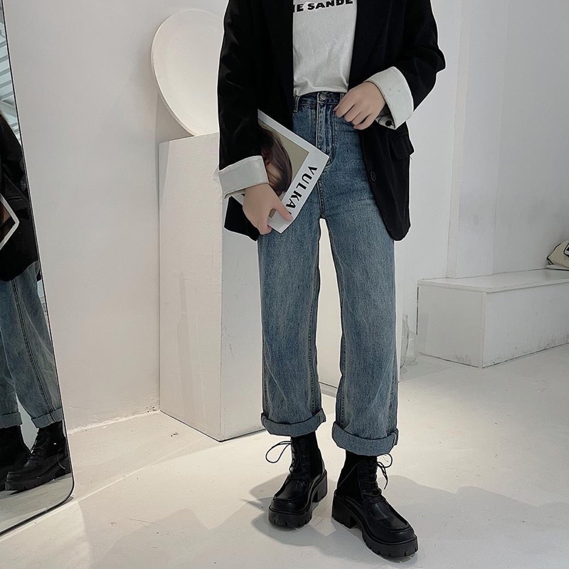 Boots cổ thun buộc dây ulzzang