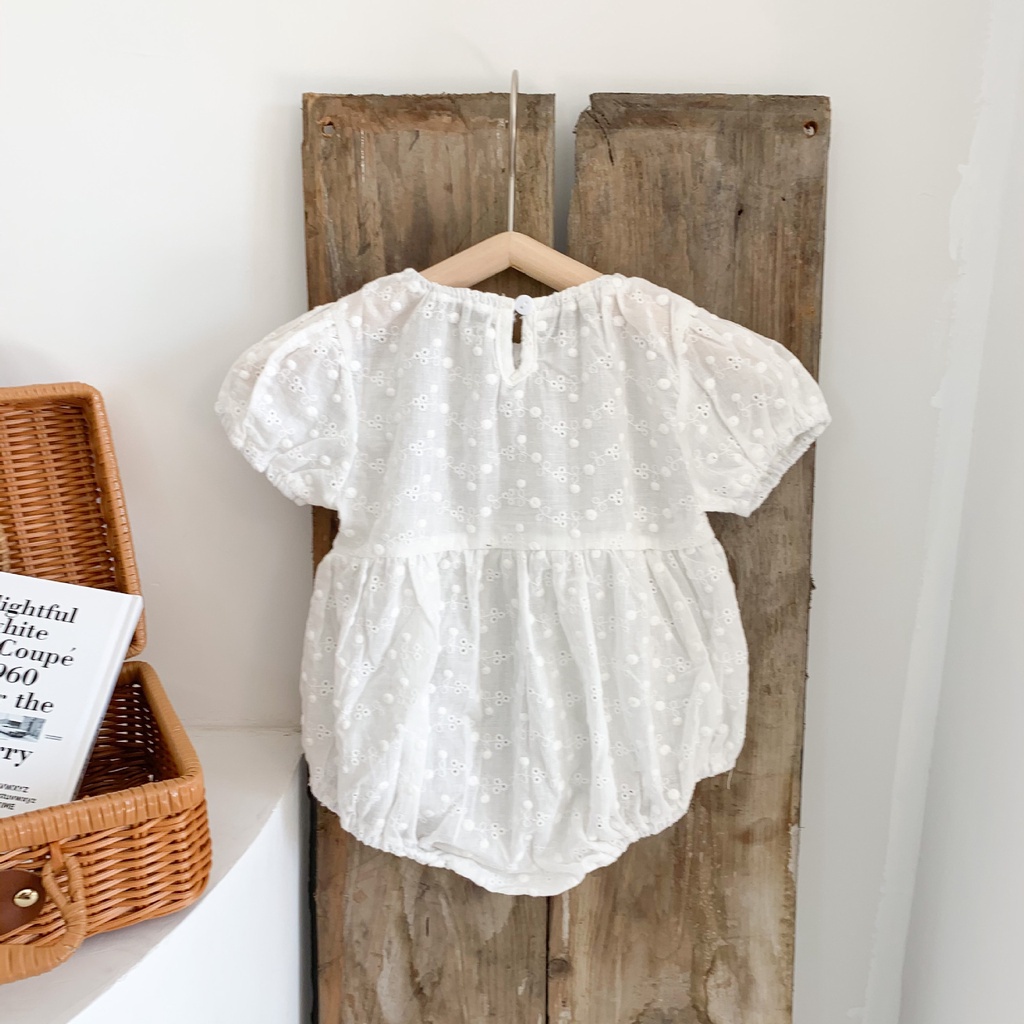 Áo Liền Quần Bằng Cotton Họa Tiết Hoa Phong Cách Hàn Quốc Thời Trang Mùa Hè Dành Cho Bé Gái 0861