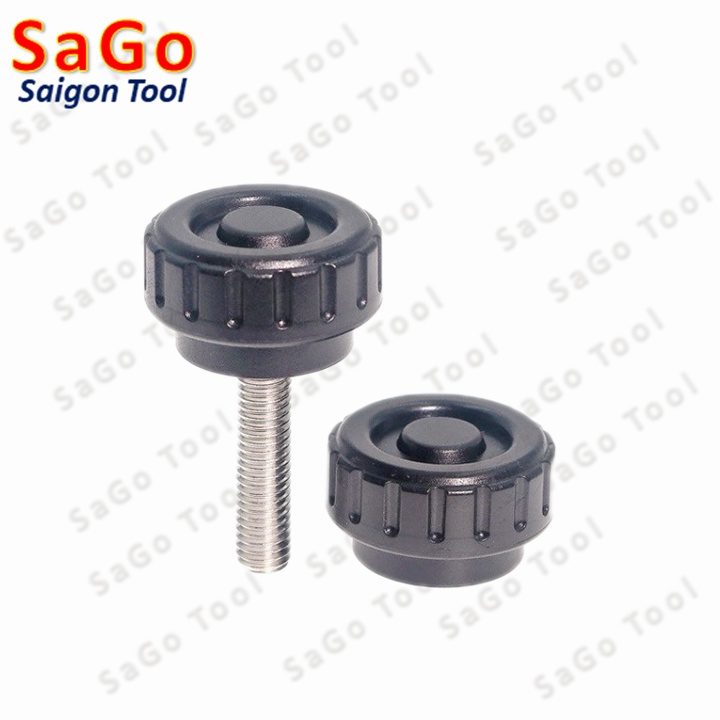 Núm vặn tròn có khía kiểu ren ngoài Inox 304 M6M8