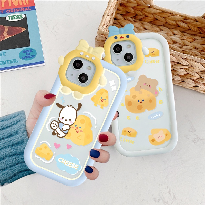Ốp lưng iphone nơ camera hình vuông gấu cheese 6/6splus/7/7plus/8/8plus/x/xs/11/12/13/pro/max/plus/promax-SALE SỐC P5-9