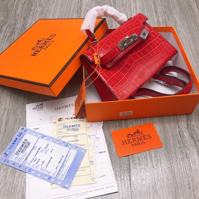 Túi hm da rắn size 19cm fullbox