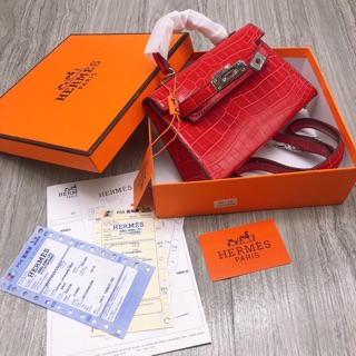 Túi hm da rắn size 19cm fullbox