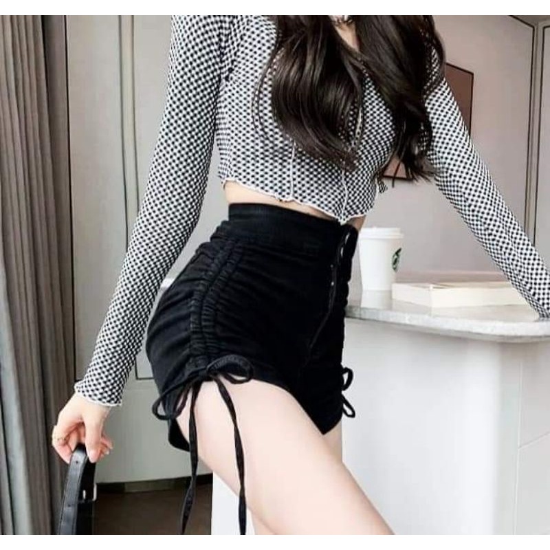 quần short nữ kaki  màu đen, trắng (size s,m,l dưới 54 kg) chất liệu kaki co giãn, phong cách như gái Hàn