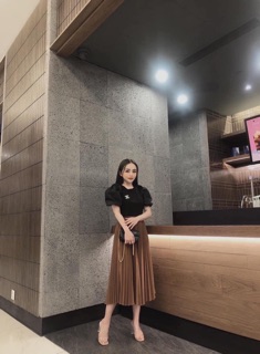 Chân váy xếp ly cạp chun