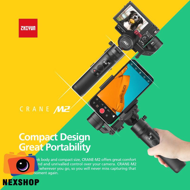 Gimbal chống rung Zhiyun-Tech Crane M2 | Hàng chính hãng KingCom | BH 15 tháng