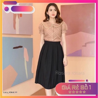 🌼Chân váy xếp ly dáng dài màu đen, màu nâu- chân váy xếp ly công sở đẹp