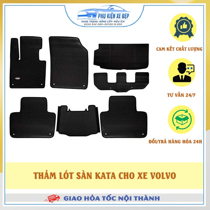 Thảm lót sàn ô tô KataCAO CẤPcao su Thái Lan cho xe Volvo XC90/XC60, vừa khít sàn xe, không lo ẩm mốc