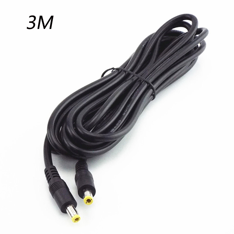 Dây Cáp Nối Dài 0.5m 1.5m 3m DC Male Sang Male 12V 5.5 * 2.5mm Male Cho PC Laptop