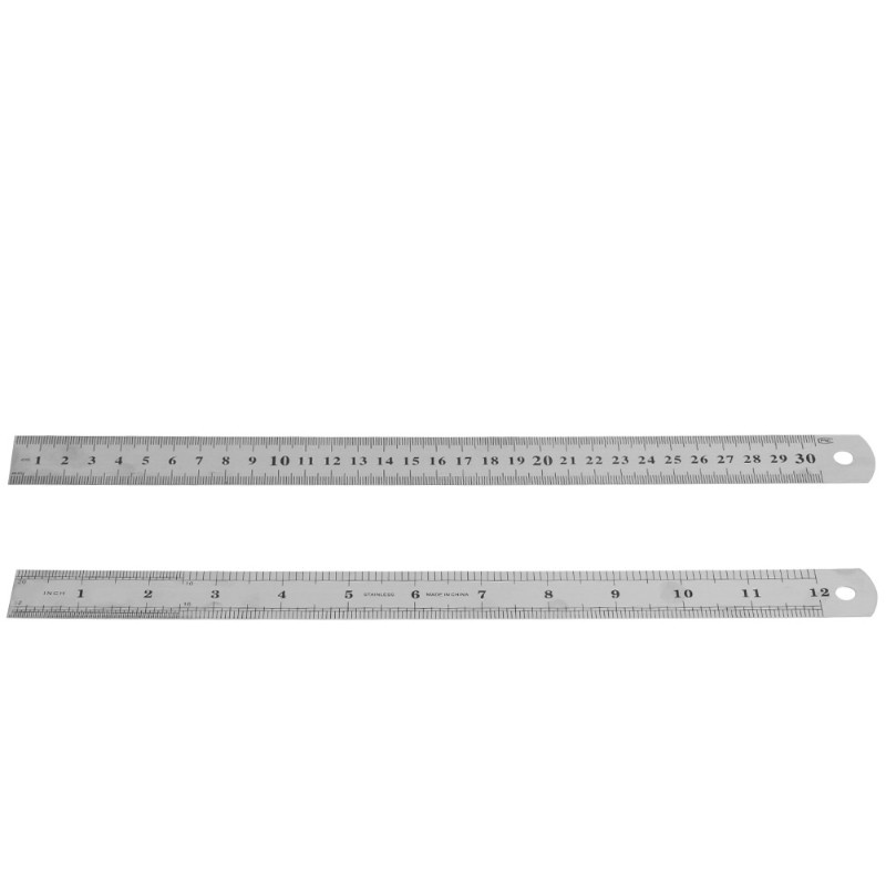 Thước đo hai mặt 30cm 12 &quot; bằng thép không gỉ tiện dụng