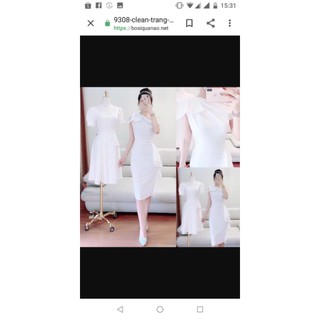 Đầm body trắng nữ 124