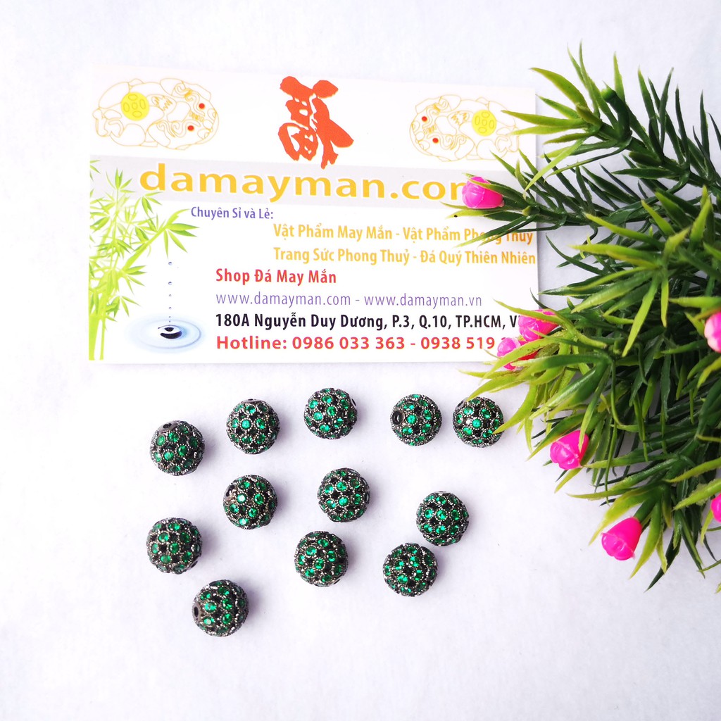 CHARM ĐÍNH ĐÁ XANH LÁ CÂY PHỐI CHUỔI VÒNG TRANG SỨC PHỤ KIỆN HANDMADE NAM NỮ PK169
