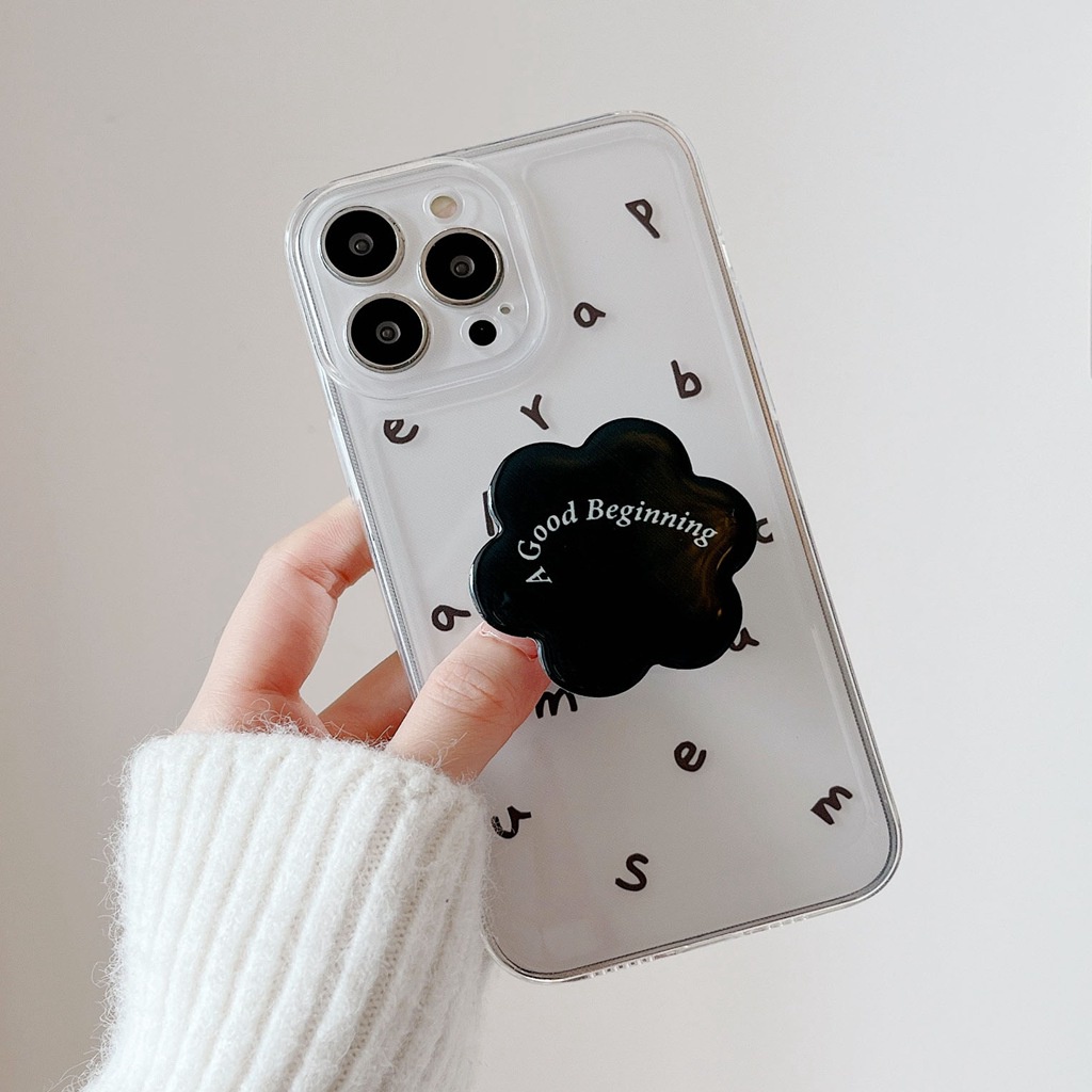 Ốp Điện Thoại TPU Chống Trầy Xước / Bụi Bẩn / Rơi Hình Hoa / Chữ Tiếng Anh Cho iPhone 11 14 13 12 Pro Max XR 7 8 Plus