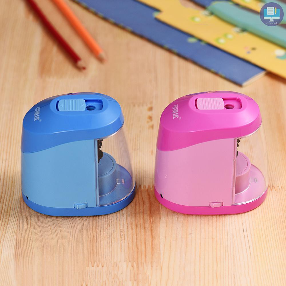 G&M Automatic Electric Pencil Sharpener Battery or USB Powered with 3 Graphite Point Tip Modes for Home School Classroom Student Artist Crafts Kids Pink