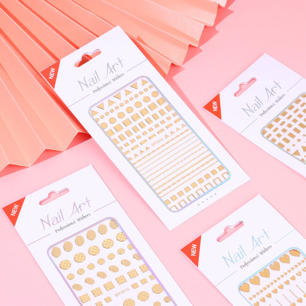 Miếng Dán Trang Trí Móng Tay Hình Ngôi Sao 3D Lấp Lánh|Miếng Dán Trang Trí Móng Tay Nghệ Thuật Họa Tiết Gợn Sóng/ Đường Kẻ