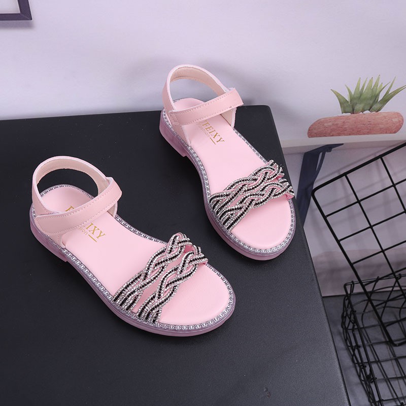 sandal bé gái size 31-36 dây kim sa bện siêu xinh