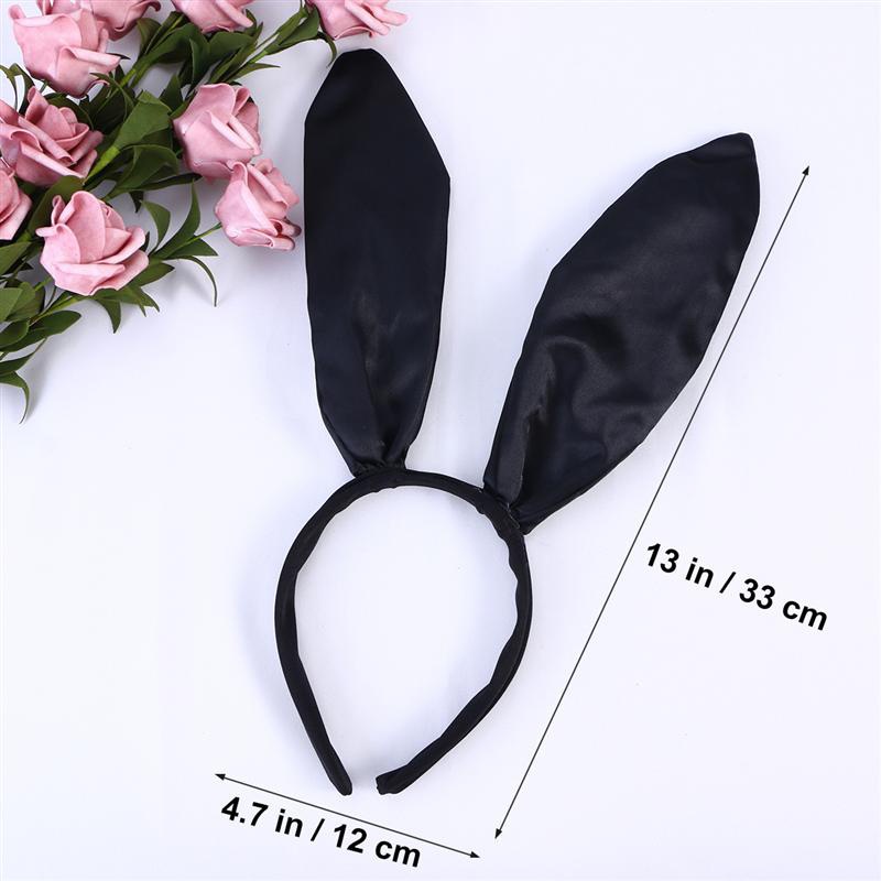 Băng Đô Tai Thỏ Đen Quyến Rũ Cho Nữ 20cm