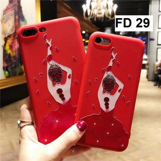 Ốp lưng điện thoại iphone, mẫu cô gái váy đỏ Maxtini