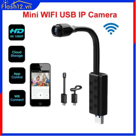 Máy ảnh nhỏ W11 1080P HD không dây an ninh gia đình Camera USB Wifi với tính năng giám sát từ xa phát hiện chuyển động Hoạt động với ứng dụng IWF Cam