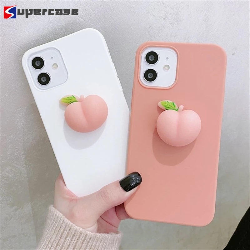 Ốp Điện Thoại Mềm Gắn Hình Trái Đào 3d Cho Iphone 8 7 6 6s Plus 5 5s Se 2020