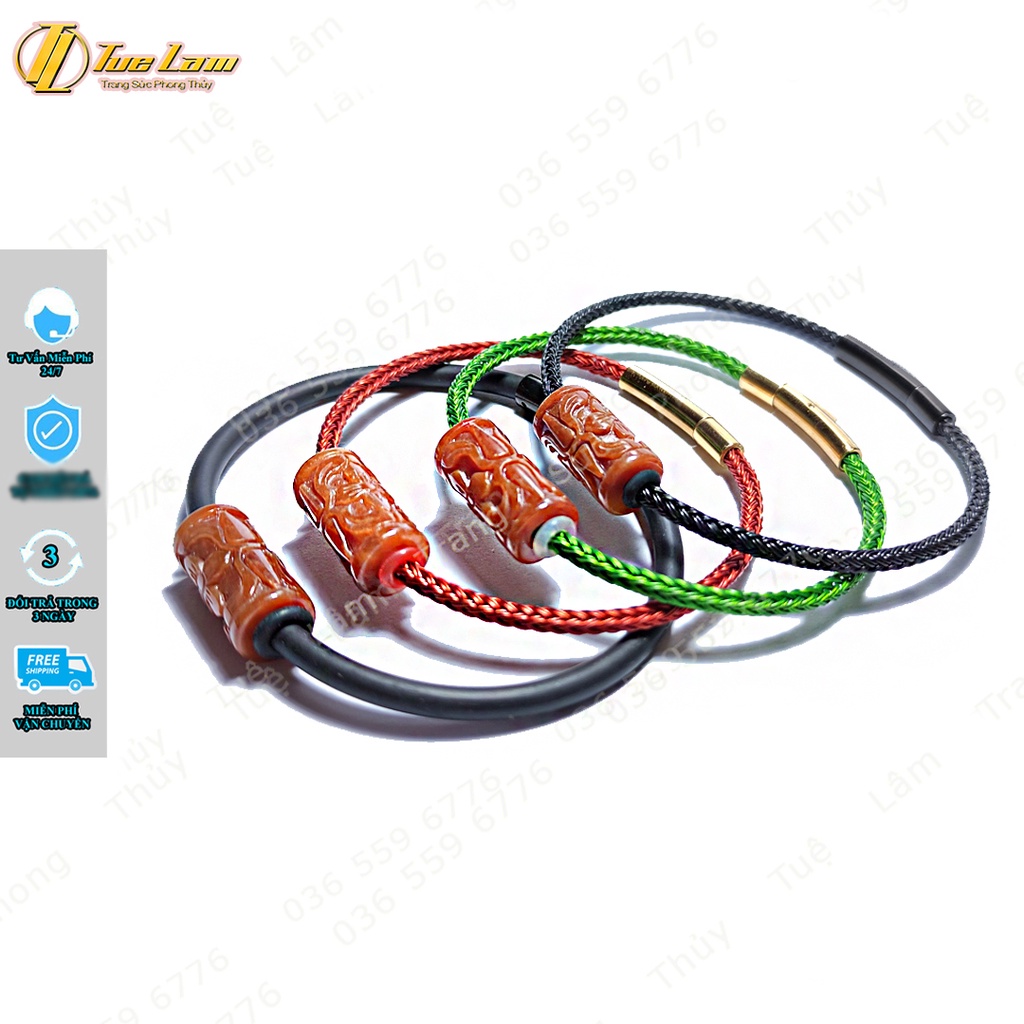 Vòng tay lu thống ngoc huyết khắc họa tiết tài lộc jadeit đỏ hợp mệnh hỏa, thổ, hanh thông, may mắn - Tuệ Lâm