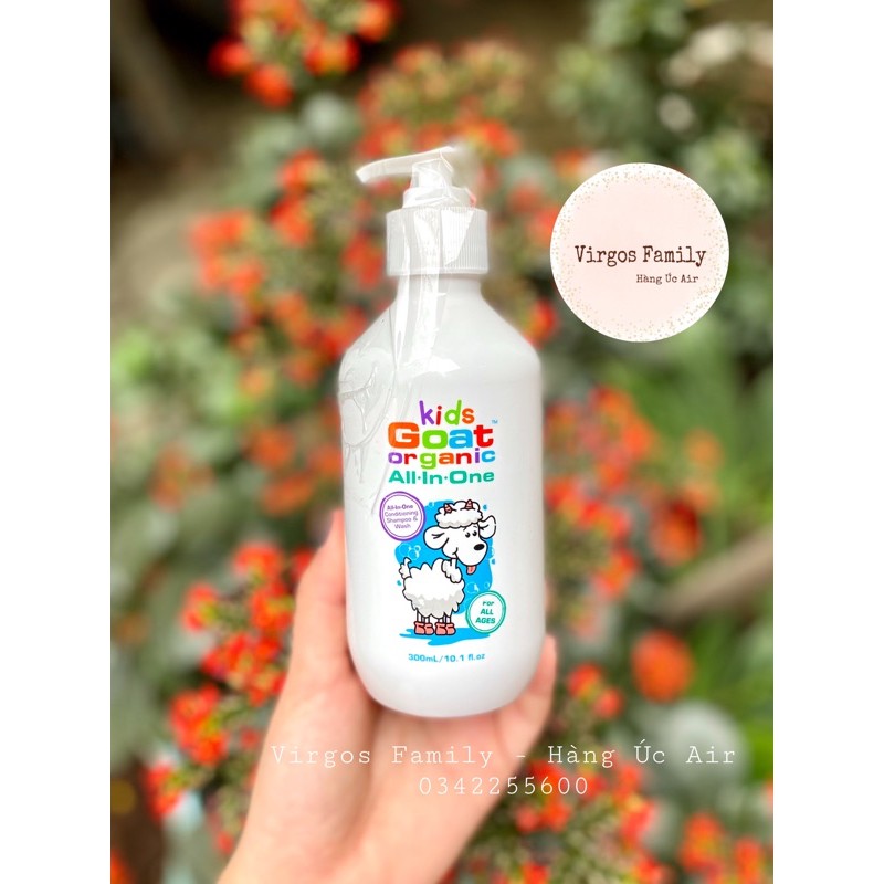 Sữa tắm gội xả 3in1 dê hữu cơ cho bé Kids Goat Organic Baby 300ml