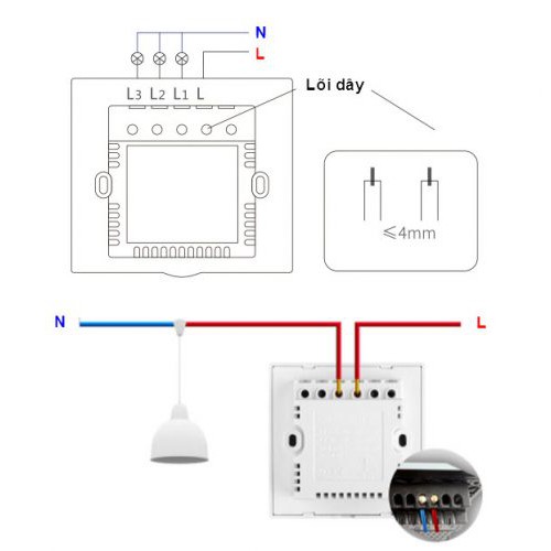 Công tắc cảm ứng - điều khiển từ xa Broad link TC2 UK 3 Nút