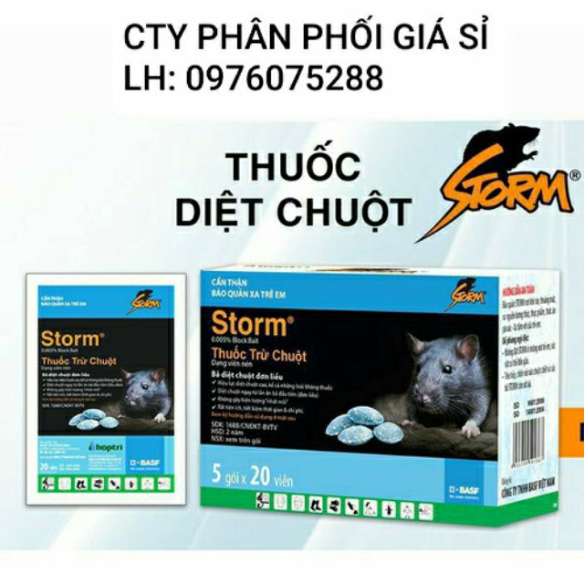 Thuốc diệt chuột Storm 5 gói×20viên hiệu quả xuất xứ Đức