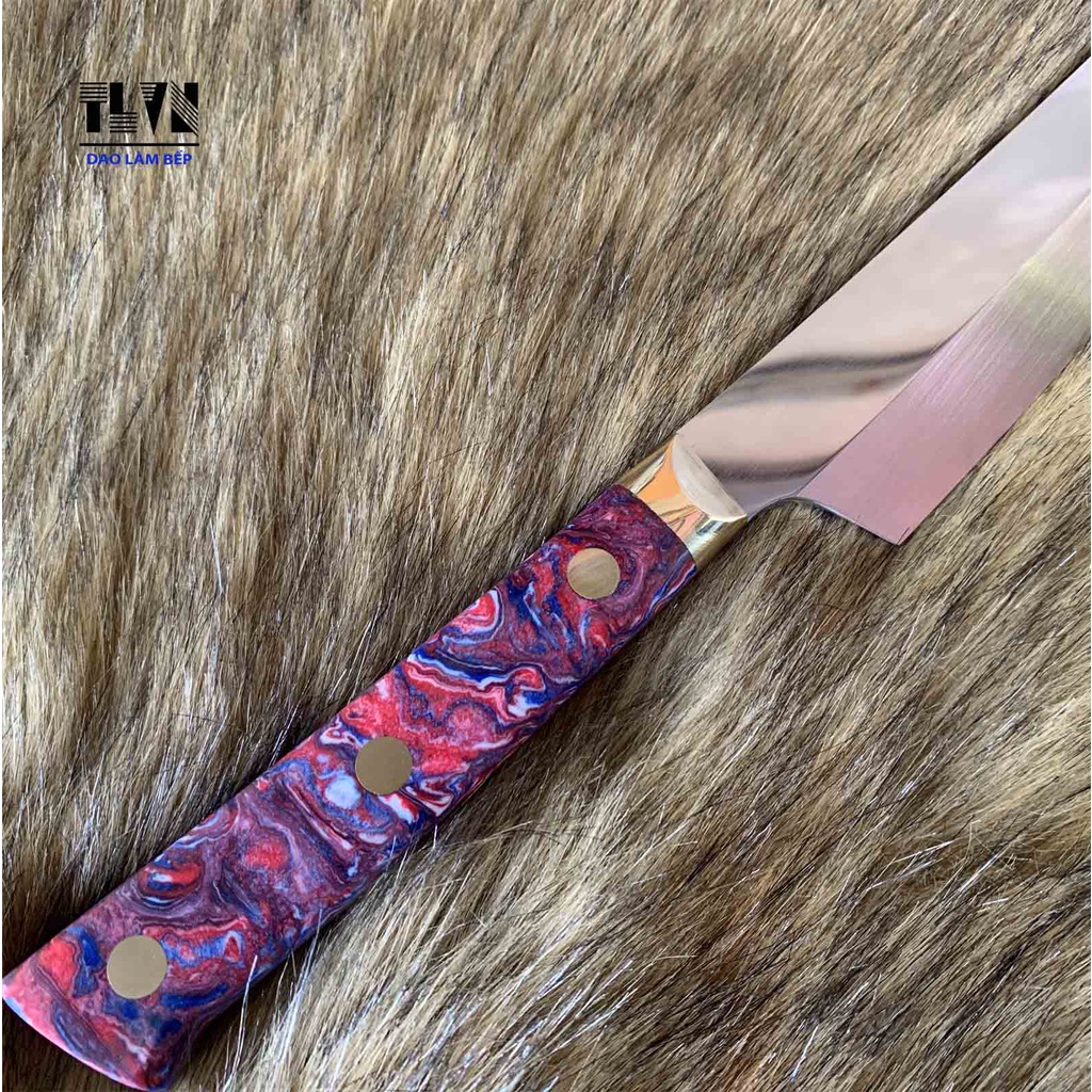TLVN-Dao Làm Bếp Kiritsuke Yanagi chuyên cắt sashimi thép N690 Bohler cán epoxy chống thấm nước
