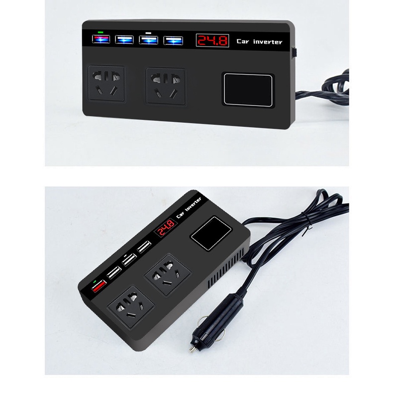 Bộ Chuyển Đổi Điện, Tẩu Chuyển Điện Car Power 12v, 24V Thành 220V, Công Suất Tối Đa Liên Tục Lên Đến 200W Trên Ô Tô