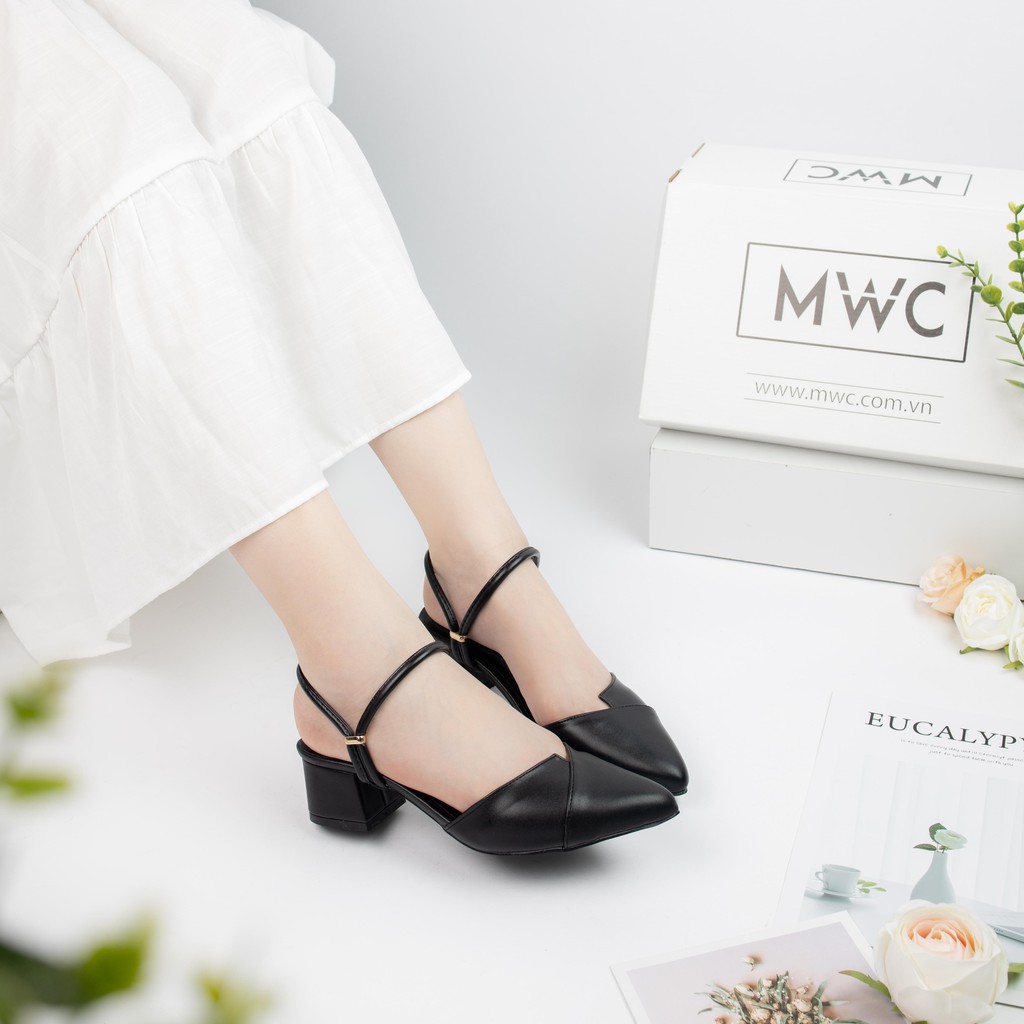 Giày Cao Gót MWC Đế Vuông 5CM Bít Mũi Quai Hậu NUCG-3816