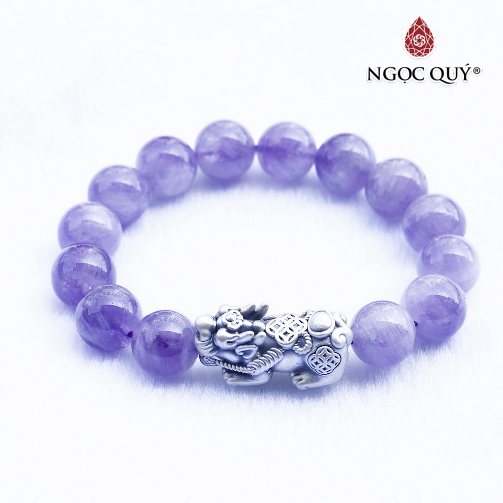 Vòng TA tím ngọc phối tỳ hưu bạc - Ngọc Qúy