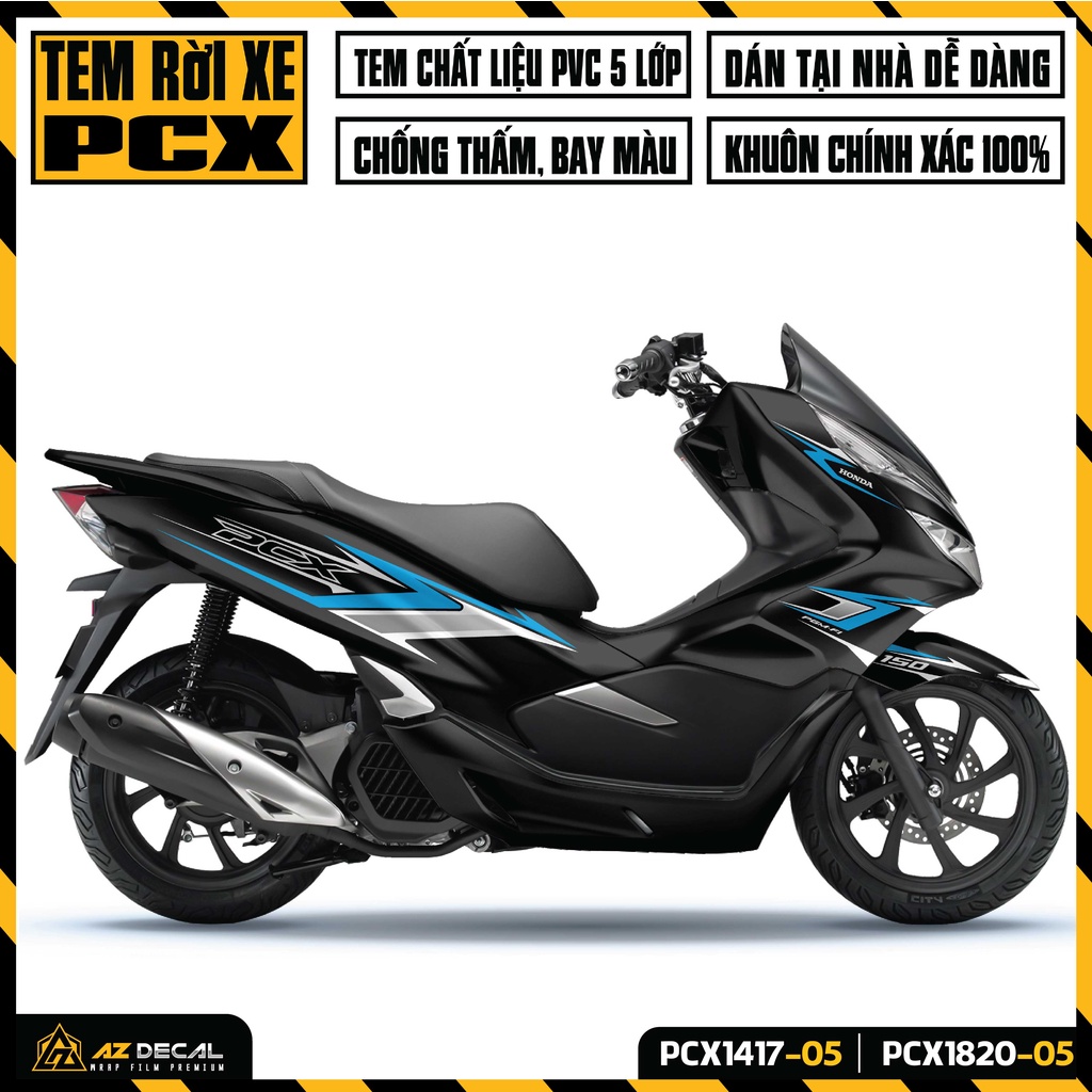 Decal Rời PCX 150 Mẫu Chữ PCX Cách Điệu | PCX-05 | Tem Chế Dán PCX Chống Xước, Chống Nước, Bền Màu