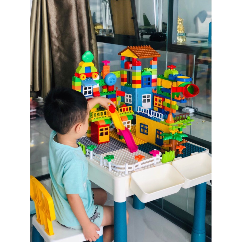 Bộ Bàn Đa Năng LEGO CỠ LỚN CHỈNH ĐƯỢC SIZE , Bàn Xếp Hình Giáo Dục TRẺ EM TỪ 2 - 10 TUỔI