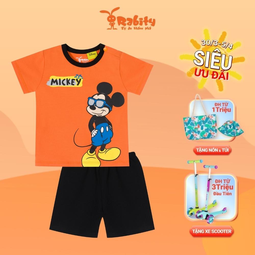 Bộ quần áo bé trai ngắn tay RABITY thun họa tiết mickey 5288.5289