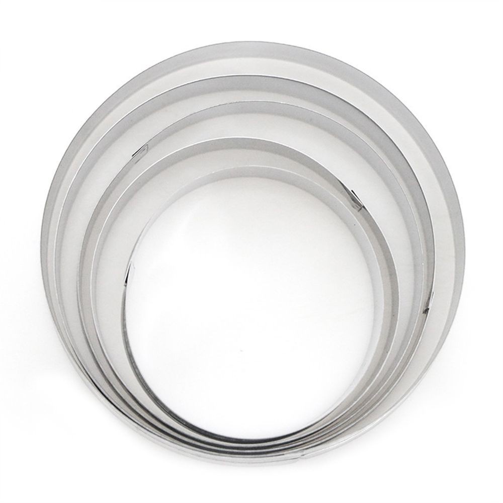 Khuôn inox cắt bánh hình tròn nhiều kích cỡ ( Bộ 5 khuôn ), dễ dùng- VUA BAO BÌ