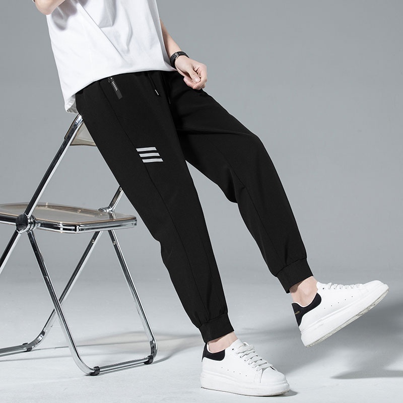 Quần Thể Thao Chất Liệu Lụa Mỏng Nhanh Khô Kiểu Dáng Đơn Giản Thời Trang Mùa Hè Cho Nam