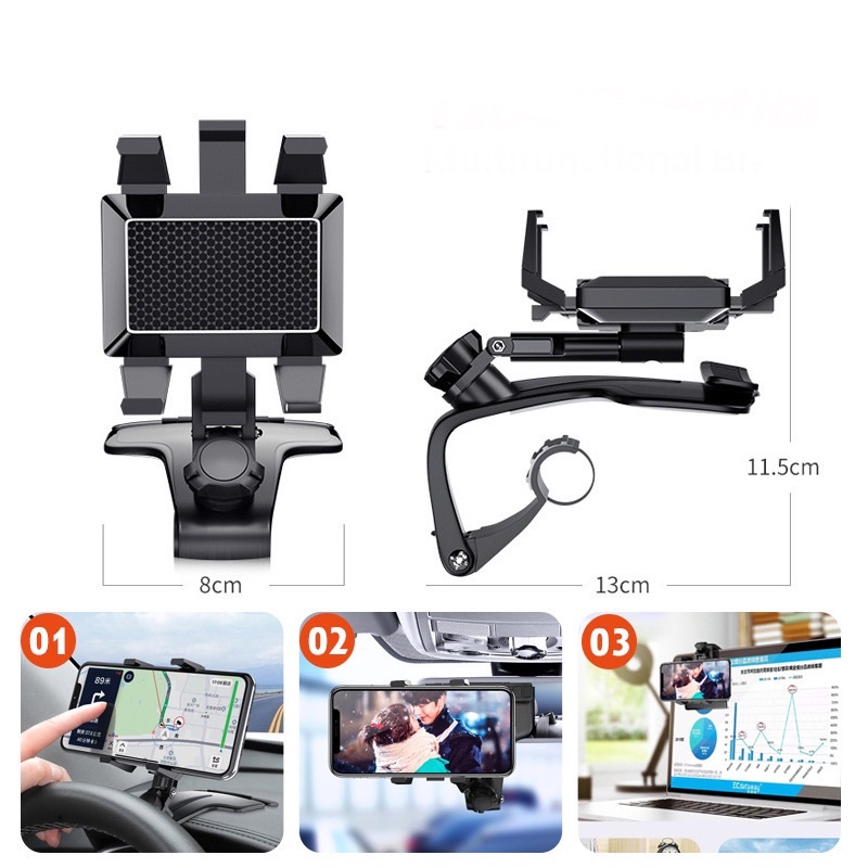 Giá đỡ kẹp điện thoại dùng trên ô tô xe hơi xoay 360 độ gắn taplo kính và cửa gió điều hòa xe | BigBuy360 - bigbuy360.vn
