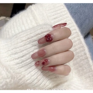 Nailbox hồng thạch nơ đỏ
