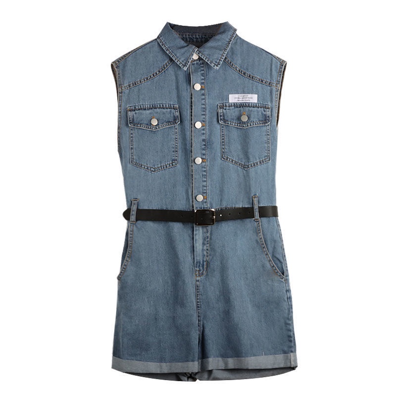 Bán Chạy!F &amp; X Jumpsuit Denim Mùa Hè Dáng Rộng Phong Cách Cổ Điển Hợp Thời Trang Cho Nữ