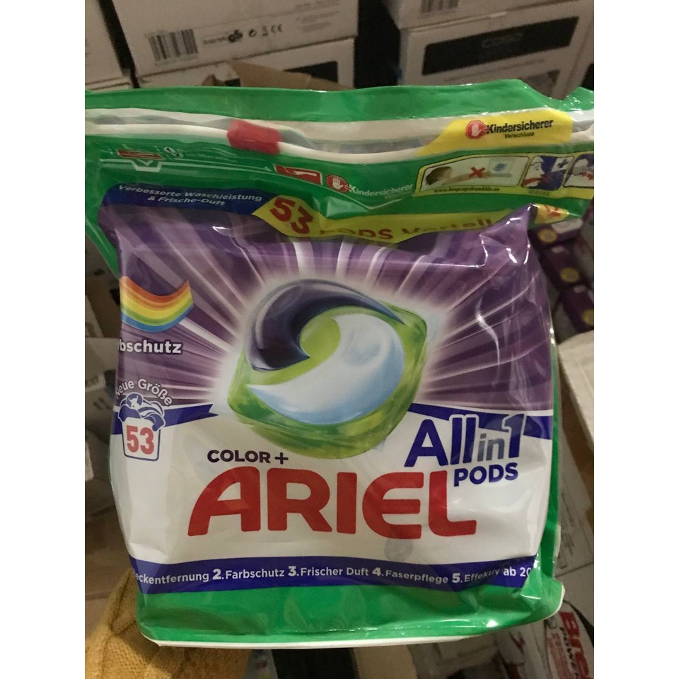 Viên Giặt Quần Áo Tổng Hợp Ariel All in 1 Gói 53 Viên Hàng Chính Hãng
