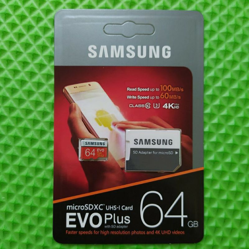 Thẻ nhớ Samsung 64GB tốc độ cao up to 100MB/s hỗ trợ quay video full HD, video 2K, video 4K